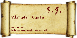 Vágó Gyula névjegykártya