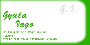 gyula vago business card